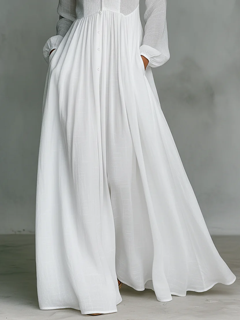 Étiennette | Robe Maxi Minimaliste avec Col Haut