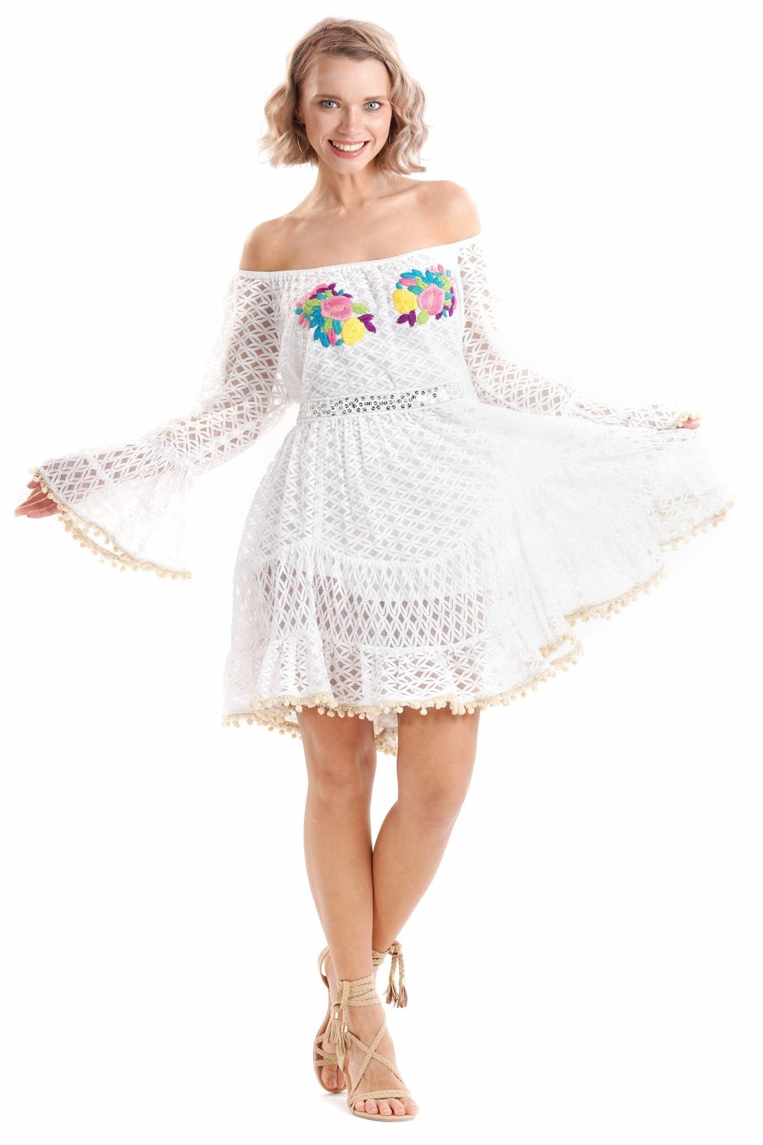 Violette | Robe avec Broderies Colorées