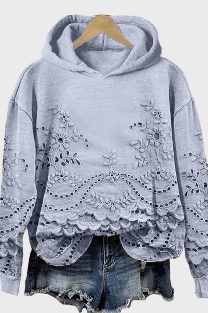 Sweat à capuche en dentelle