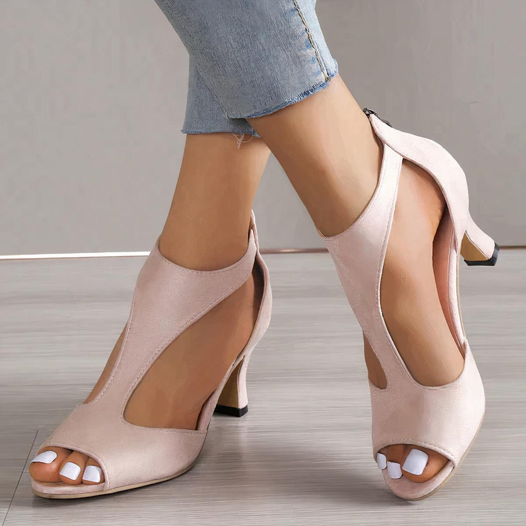 Emmanuelle | Sandales à Talons Hauts avec Bout Découpé