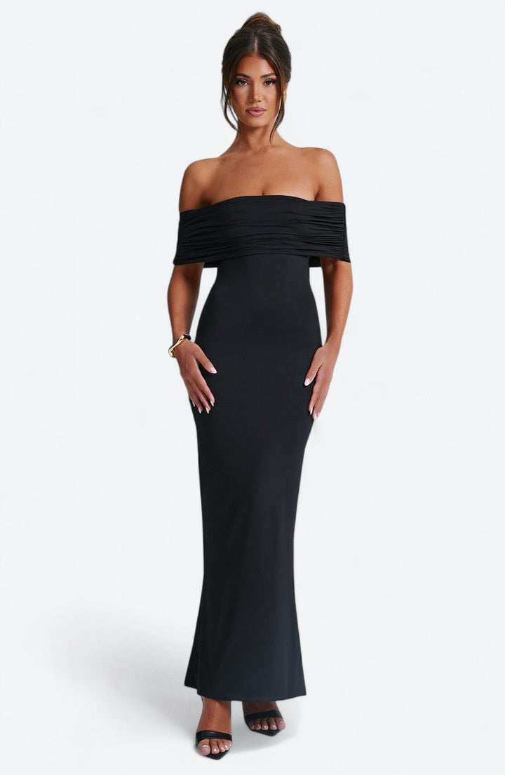 Colombe | Robe Longue Bardot Raffinée