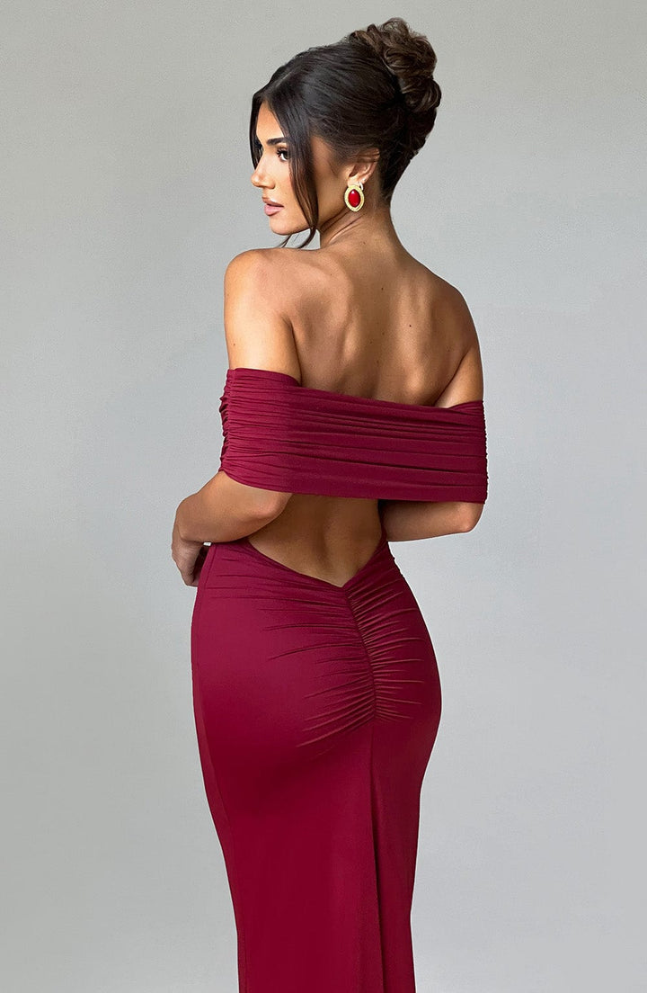 Colombe | Robe Longue Bardot Raffinée