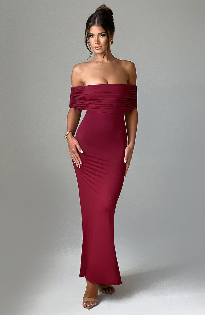 Colombe | Robe Longue Bardot Raffinée
