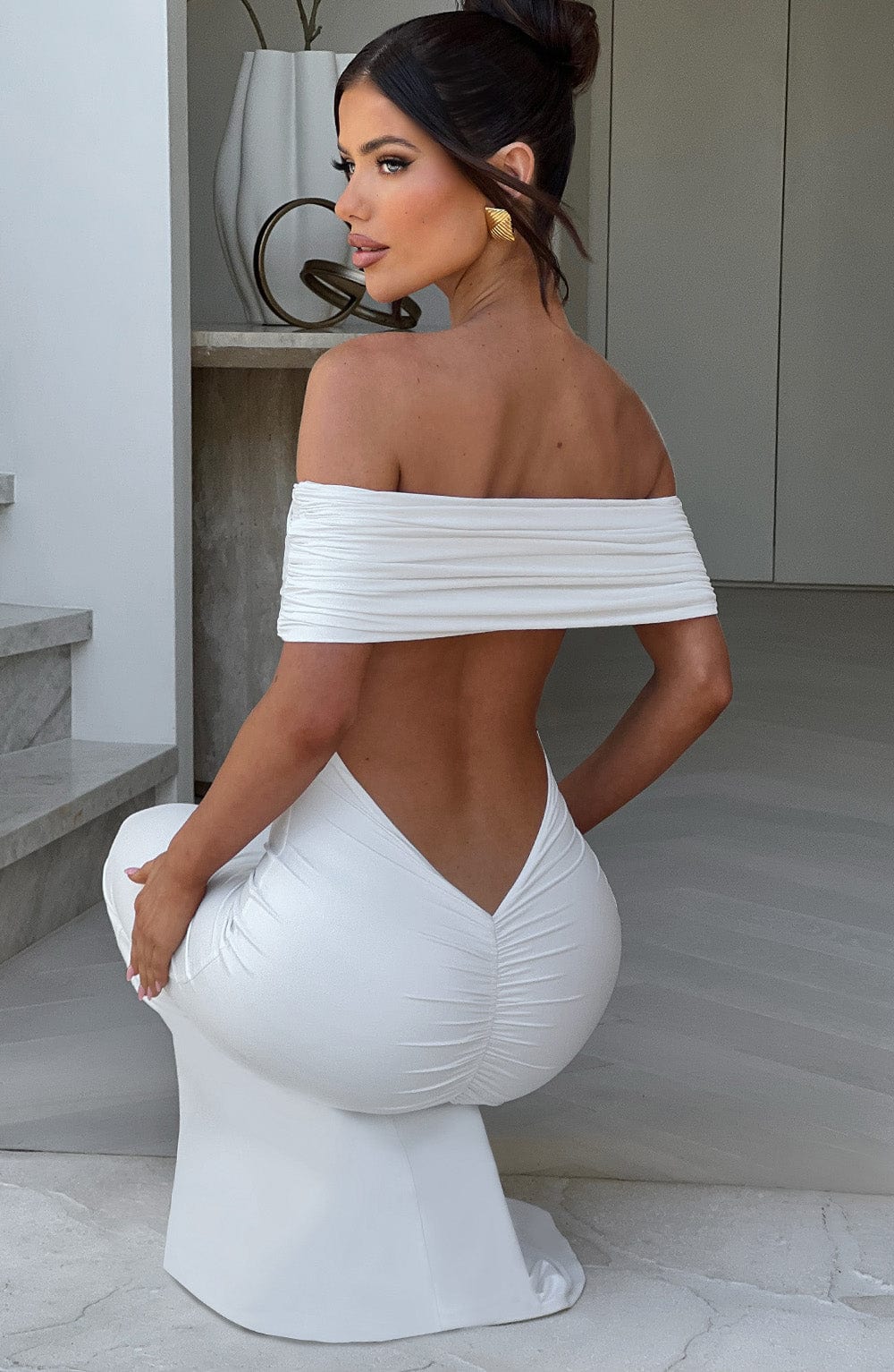Colombe | Robe Longue Bardot Raffinée
