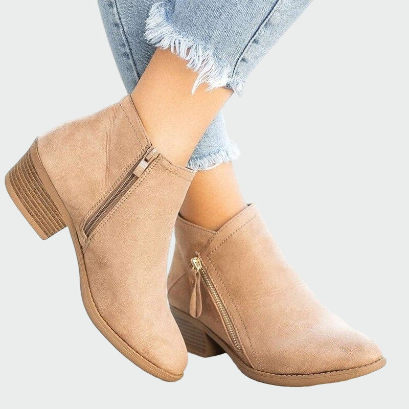 Bottines orthopédiques en cuir premium avec talon pour l'hiver