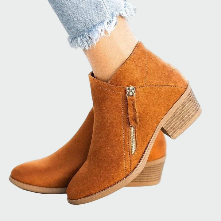 Bottines orthopédiques en cuir premium avec talon pour l'hiver