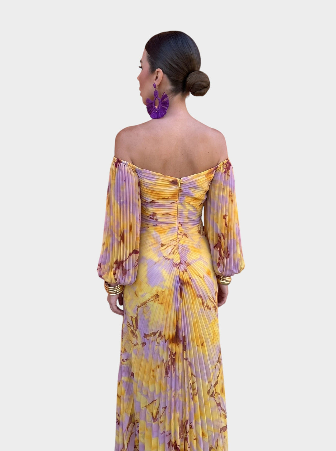 Carine | Robe Longue Fleurie avec Décolleté Profond