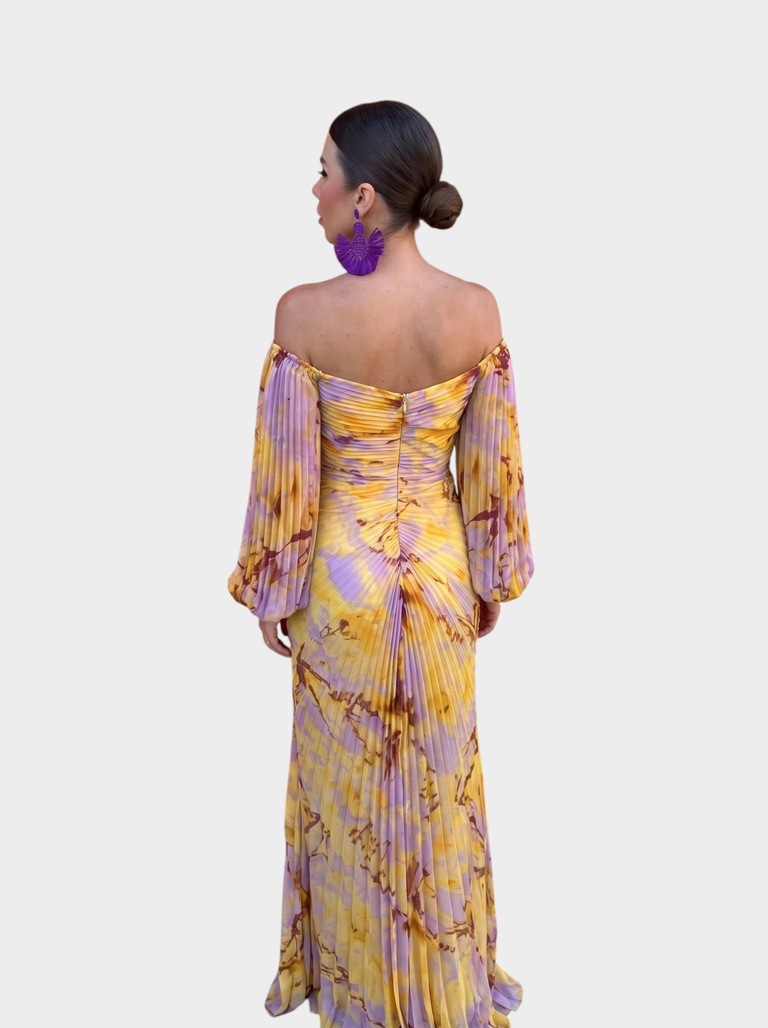 Carine | Robe Longue Fleurie avec Décolleté Profond