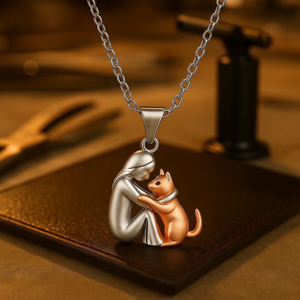 Collier Chat Étreinte