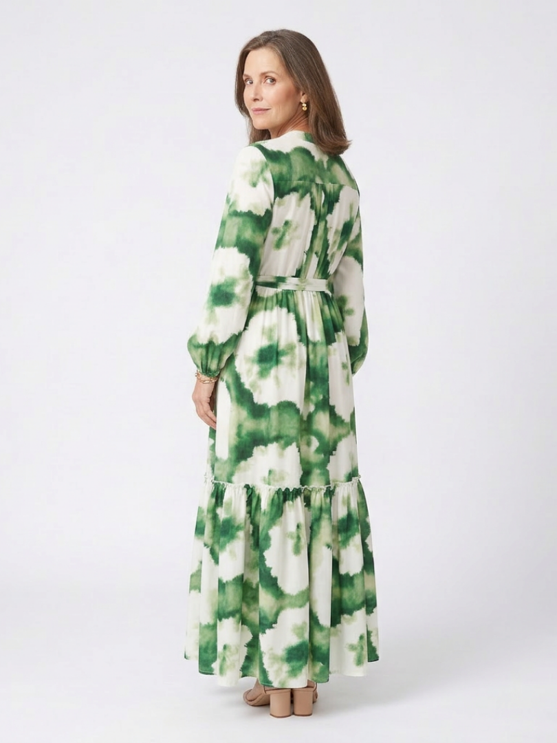 Paulette | Robe Maxi à Manches Longues avec Taille Nouée