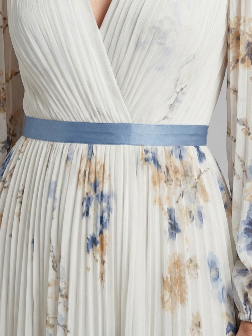 Angèle | Robe Maxi Fleurie à Manches Longues