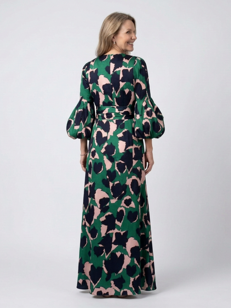 Henriette | Robe maxi à manches longues et taille nouée