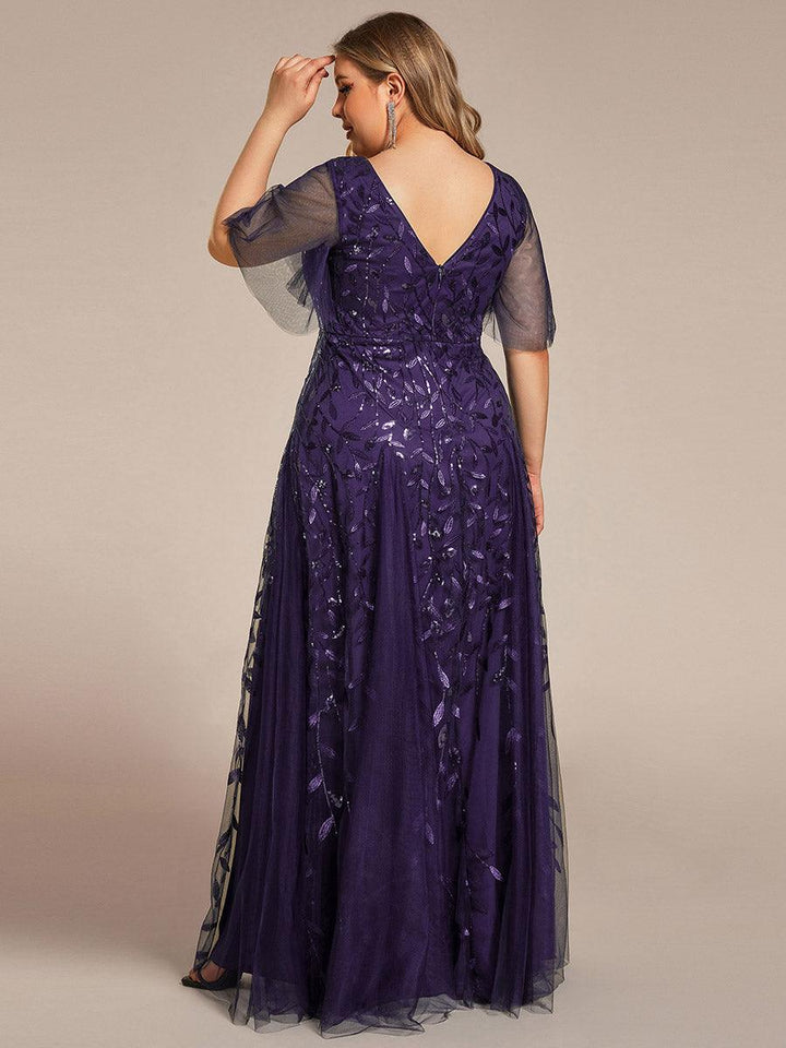 Prudence | Robe de Soirée Longue Romantique Étincelante avec Décolleté en V et Bretelles