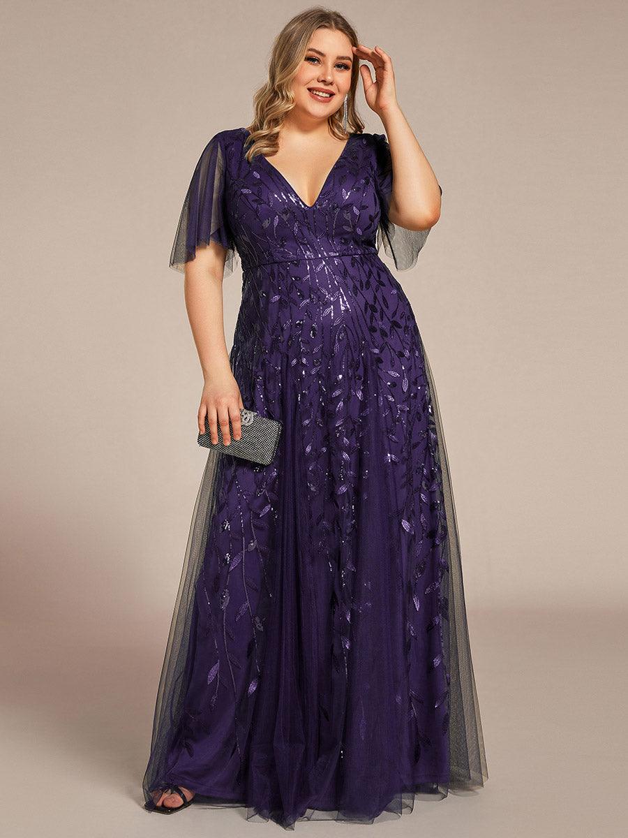Prudence | Robe de Soirée Longue Romantique Étincelante avec Décolleté en V et Bretelles