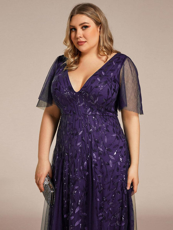 Prudence | Robe de Soirée Longue Romantique Étincelante avec Décolleté en V et Bretelles