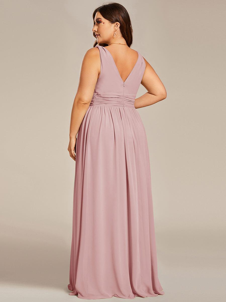 Sandrine | Robe de soirée plissée sans manches avec décolleté en V