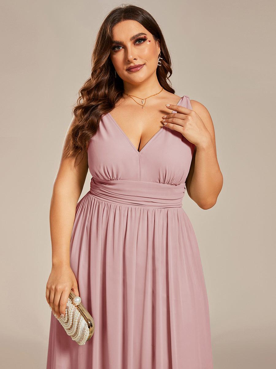 Sandrine | Robe de soirée plissée sans manches avec décolleté en V
