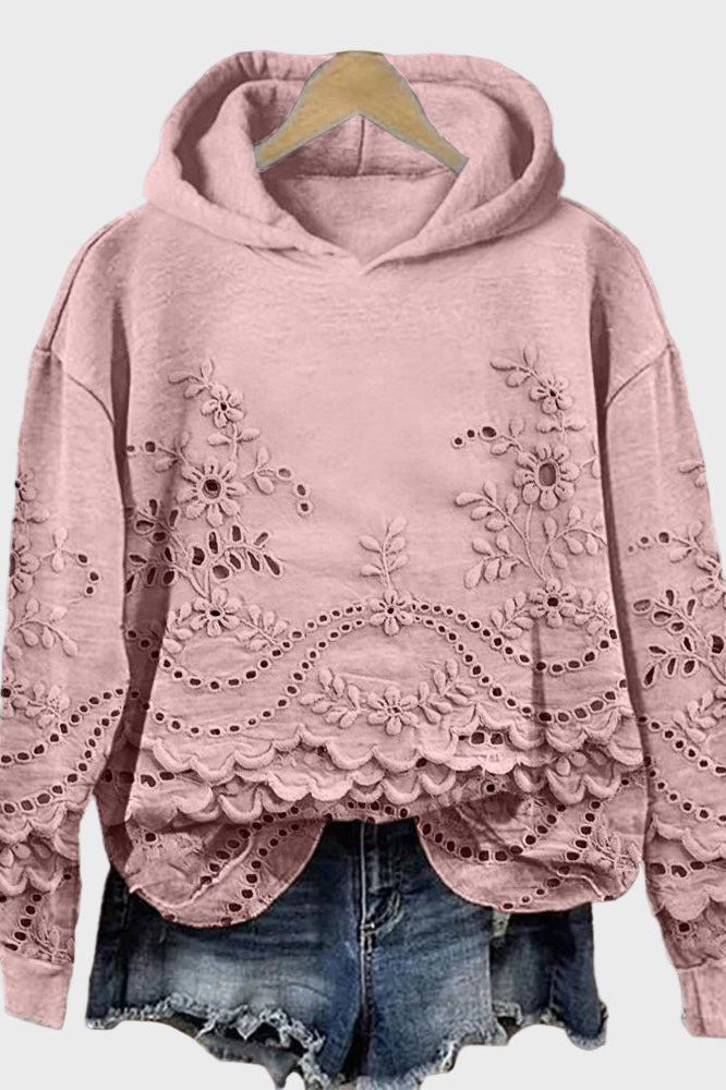 Sweat à capuche en dentelle