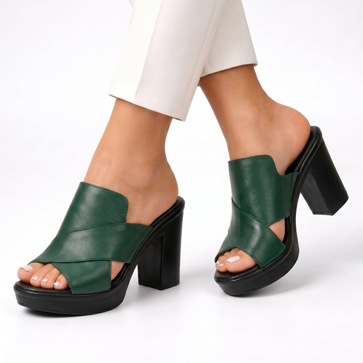 Solveig | Mules à plateforme avec talon haut