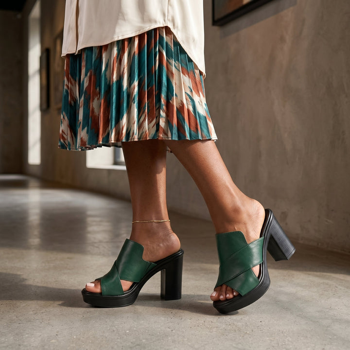 Solveig | Mules à plateforme avec talon haut