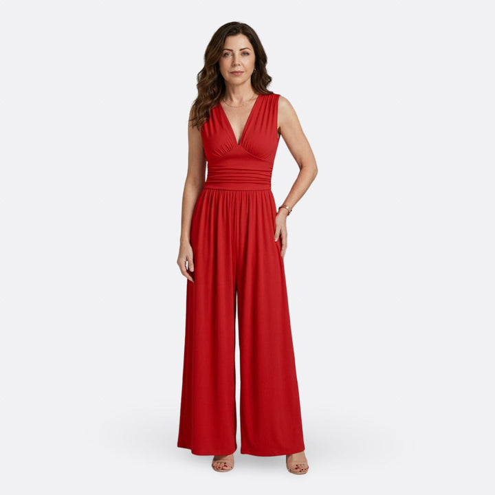 Judith - Combinaison Chic Sans Manches à Pantalon Larges