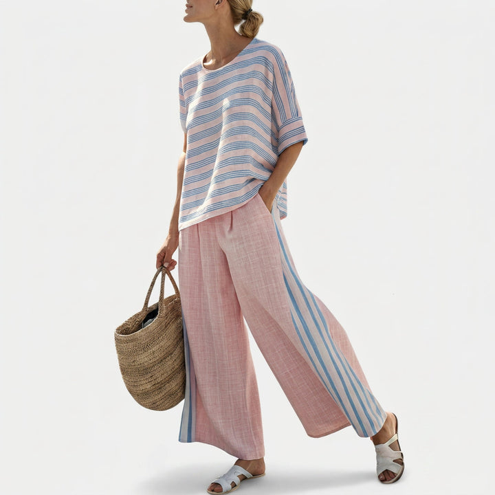 Margaux | Ensemble en Lin de Bambou Rose