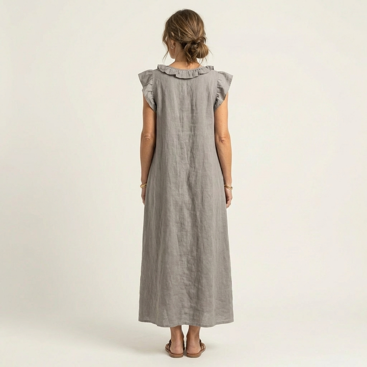 Paulette | Robe Maxi en Lin avec Décolleté en V