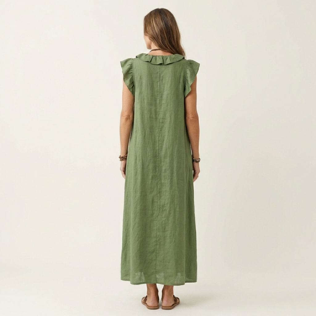 Paulette | Robe Maxi en Lin avec Décolleté en V