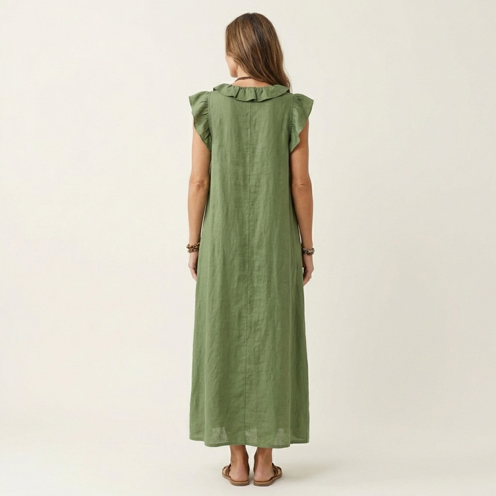 Paulette | Robe Maxi en Lin avec Décolleté en V
