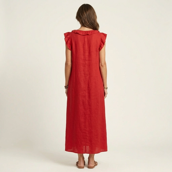 Paulette | Robe Maxi en Lin avec Décolleté en V