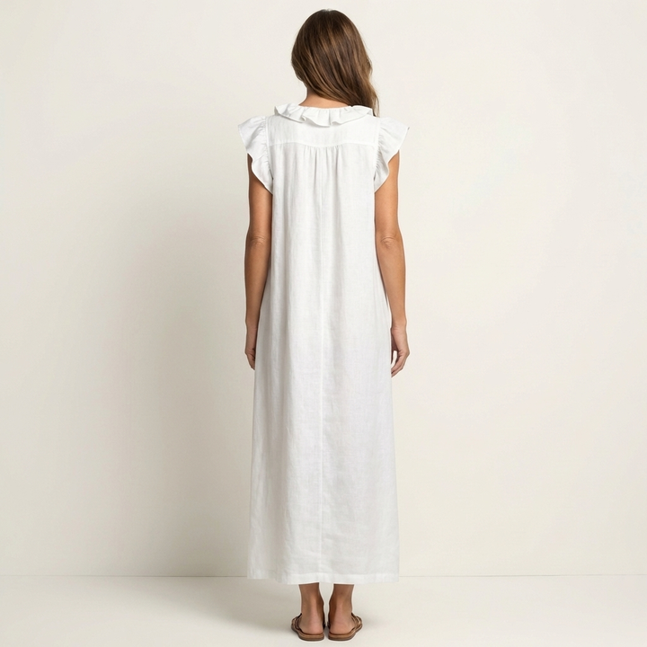 Paulette | Robe Maxi en Lin avec Décolleté en V