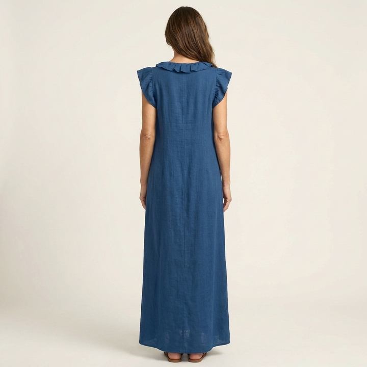 Paulette | Robe Maxi en Lin avec Décolleté en V