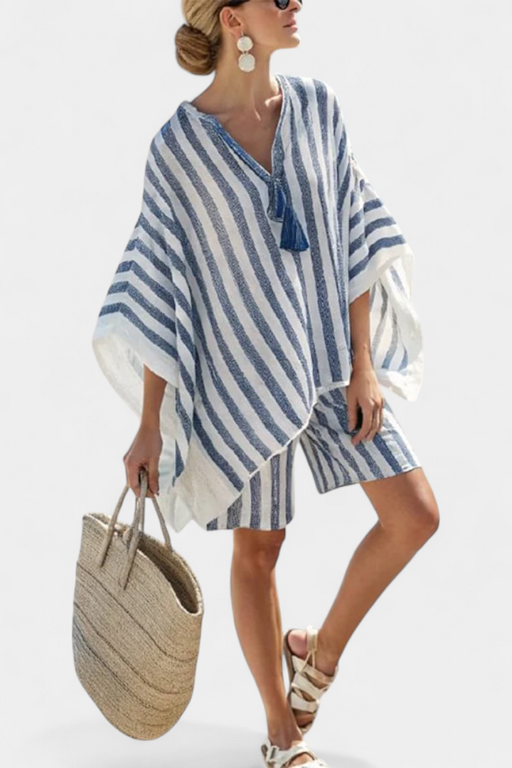 Marguerite | Ensemble Rayé Blouse et Shorts