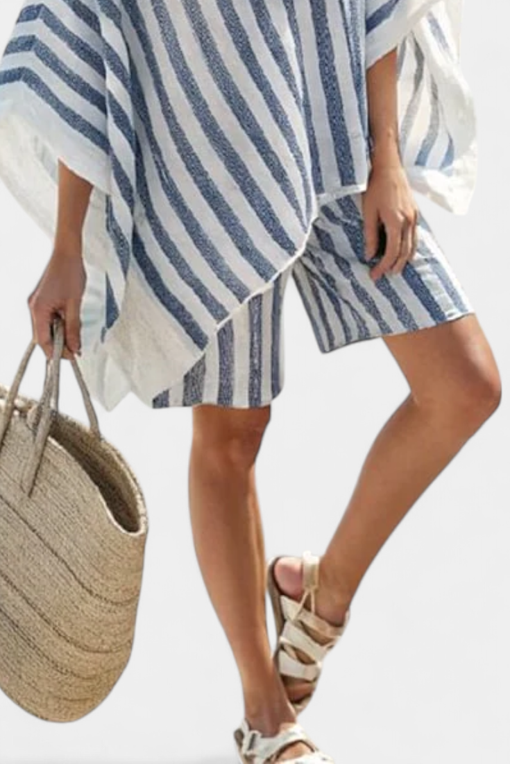 Marguerite | Ensemble Rayé Blouse et Shorts