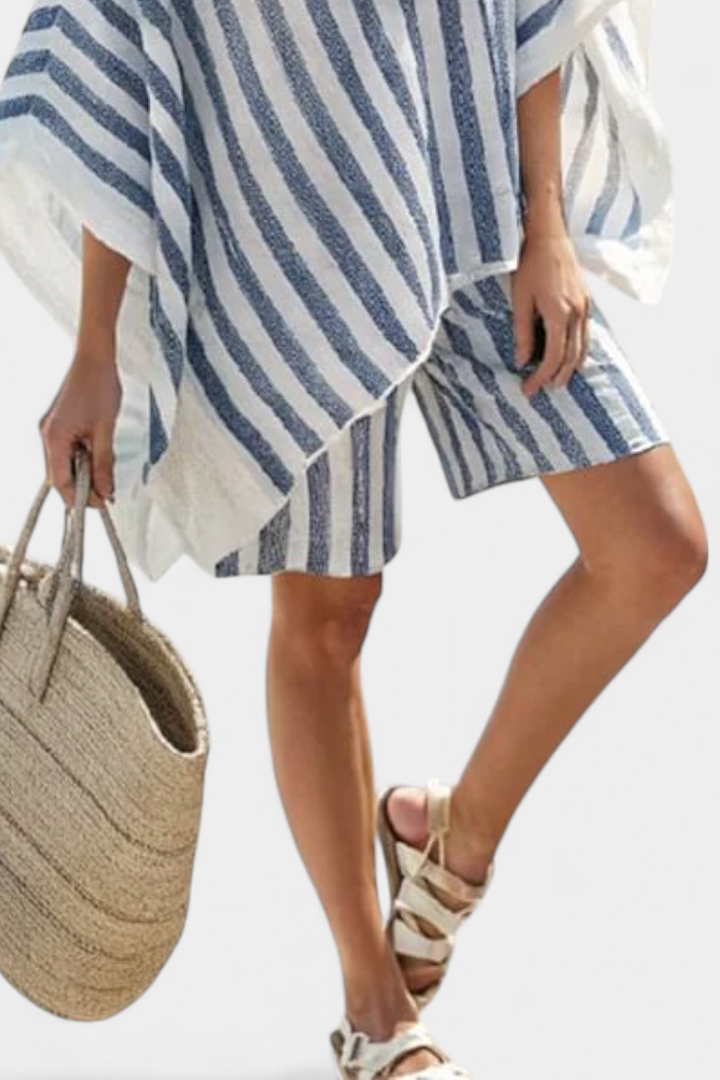 Marguerite | Ensemble Rayé Blouse et Shorts