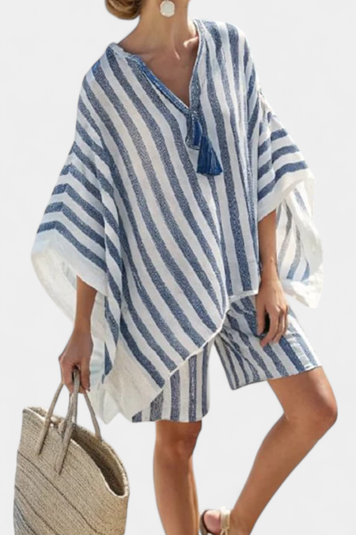 Marguerite | Ensemble Rayé Blouse et Shorts
