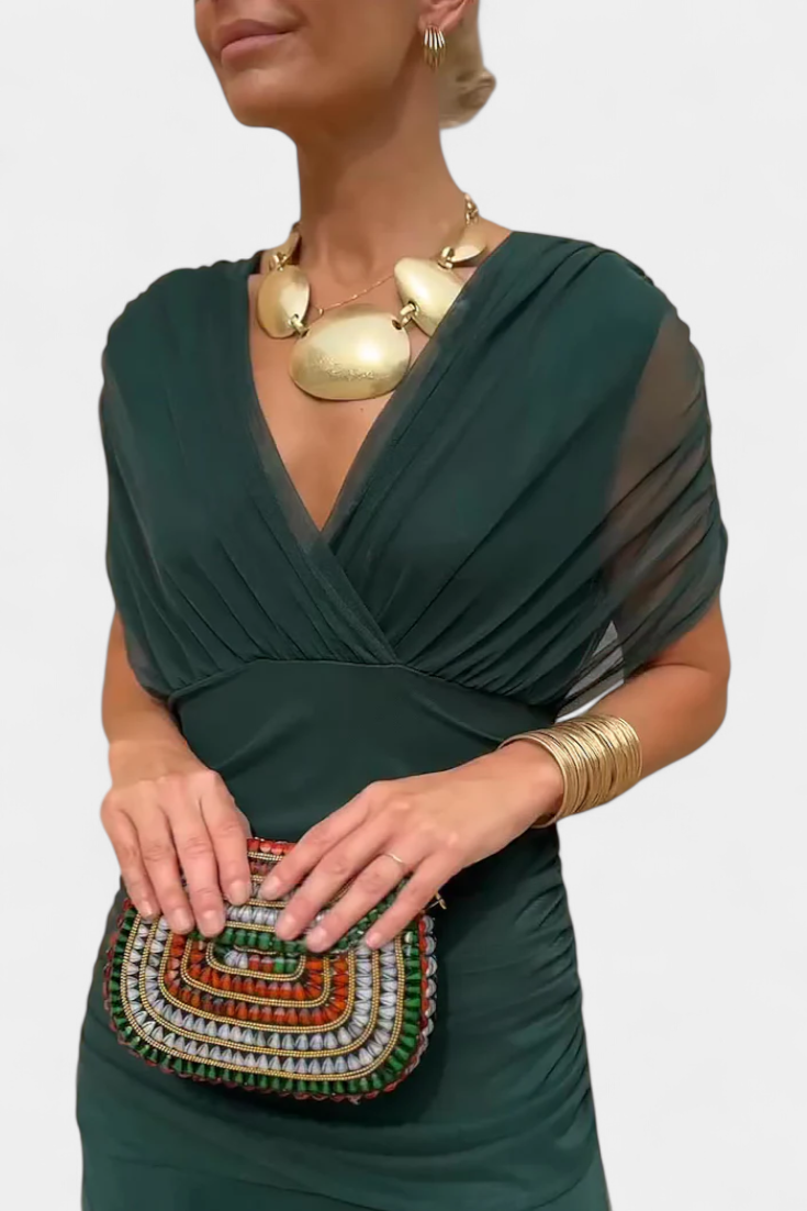 Émeline | Robe Longue Fleurie avec Décolleté en V