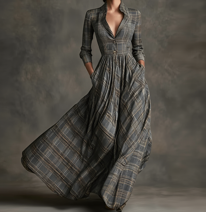 Céline | Robe à carreaux chic