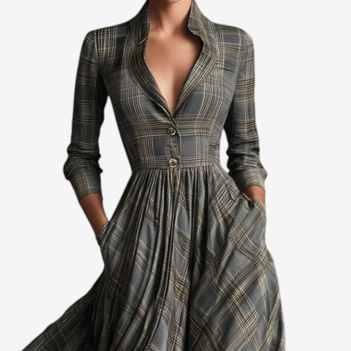 Céline | Robe à carreaux chic