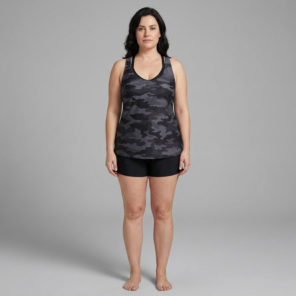 Danielle | Ensemble de bikini tankini trois pièces et paréo