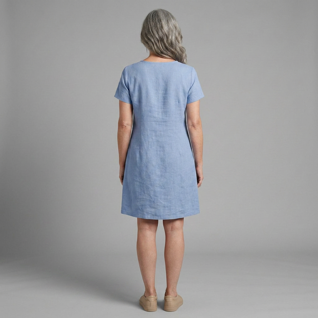 Céleste | Robe en Coton avec Poche Zippée