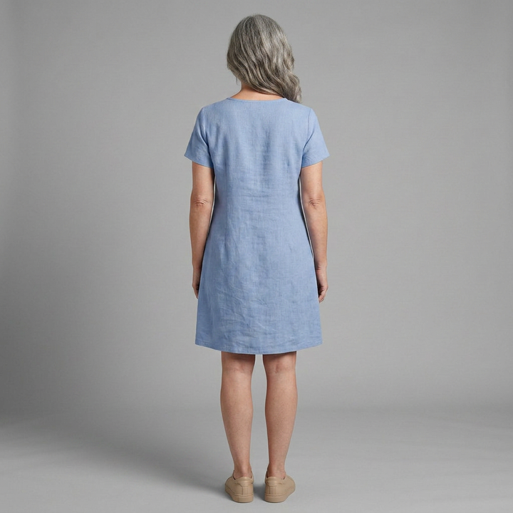 Céleste | Robe en Coton avec Poche Zippée