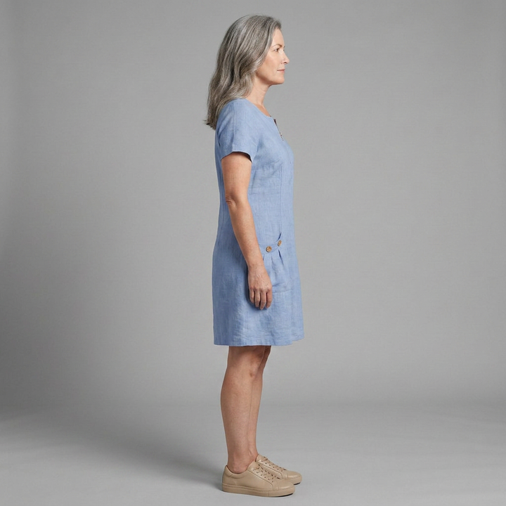 Céleste | Robe en Coton avec Poche Zippée