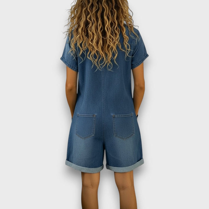 Élise™ | Ensemble en jean, chemise et short décontracté