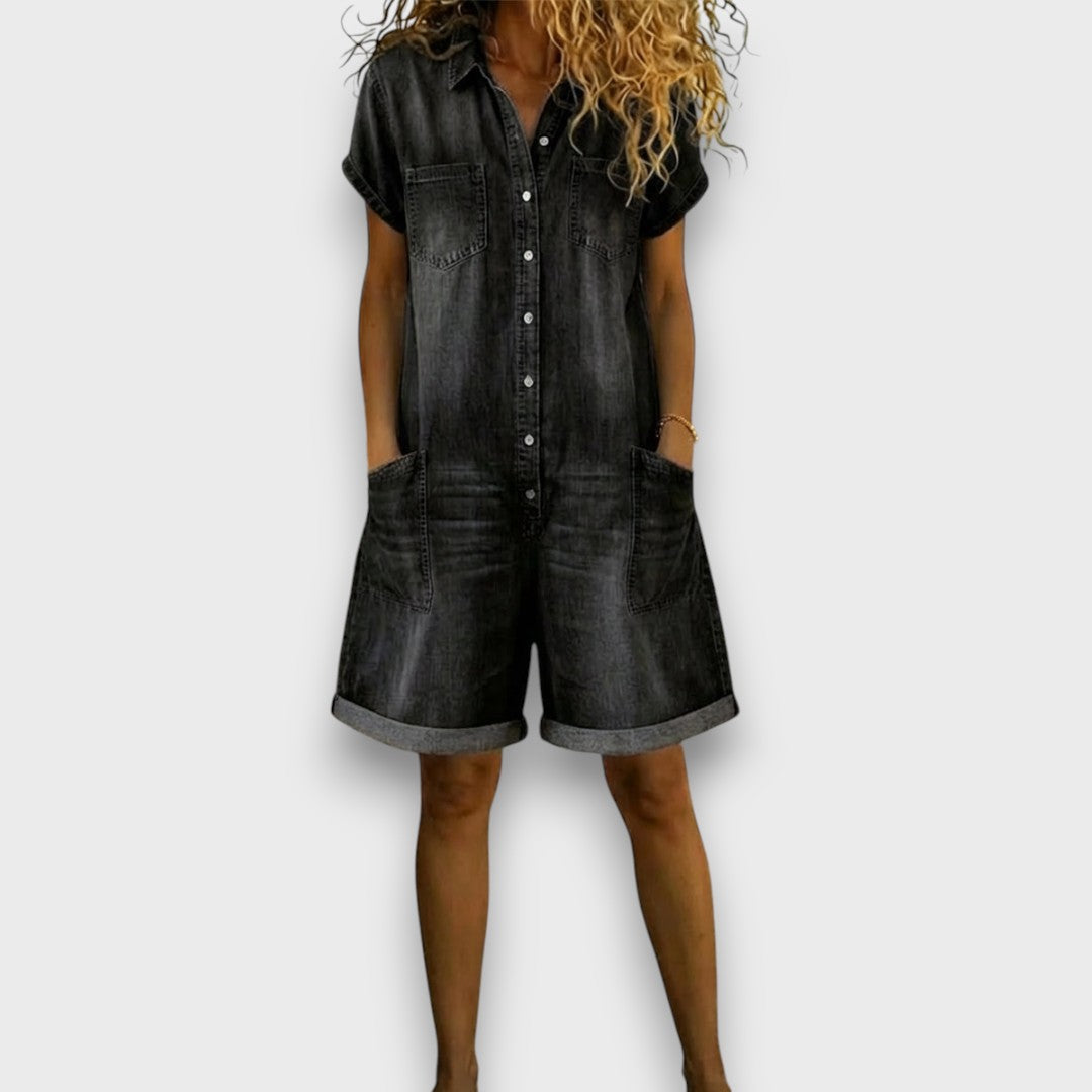 Élise™ | Ensemble en jean, chemise et short décontracté