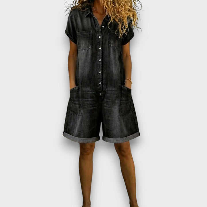 Élise™ | Ensemble en jean, chemise et short décontracté