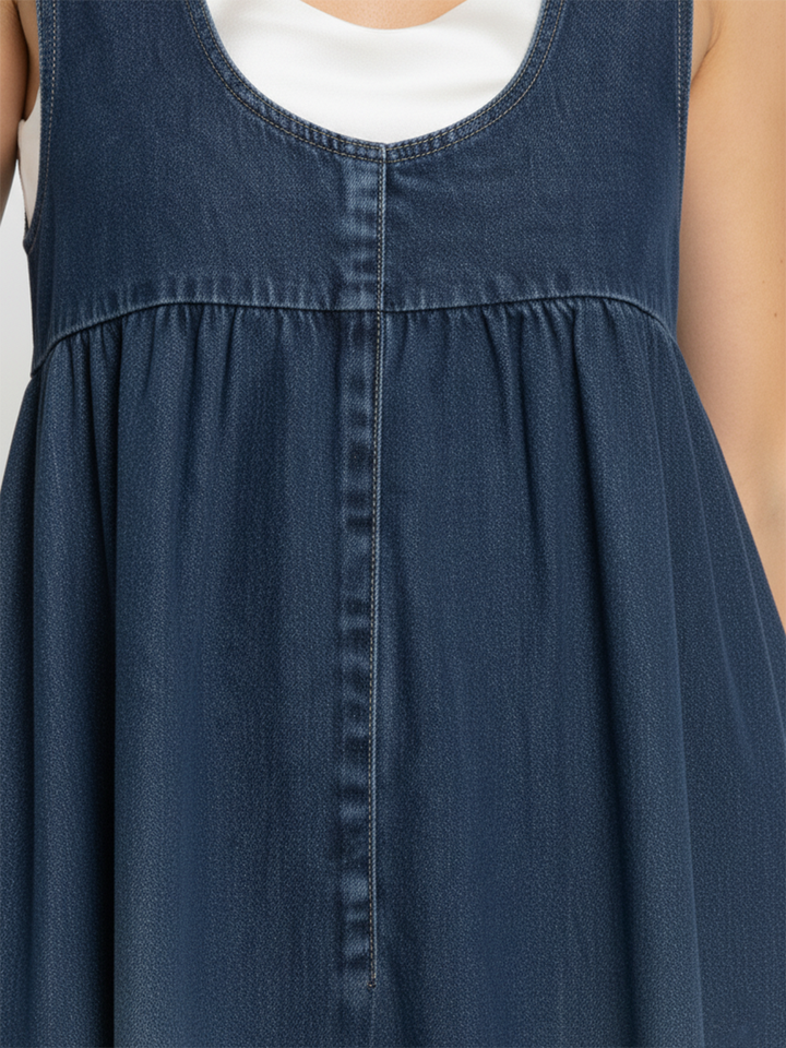 Diane™ | Robe maxi en denim délavé à bretelles