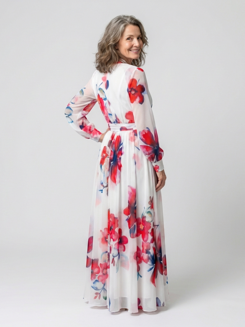 Geneviève | Robe Maxi à Manches Longues Florale