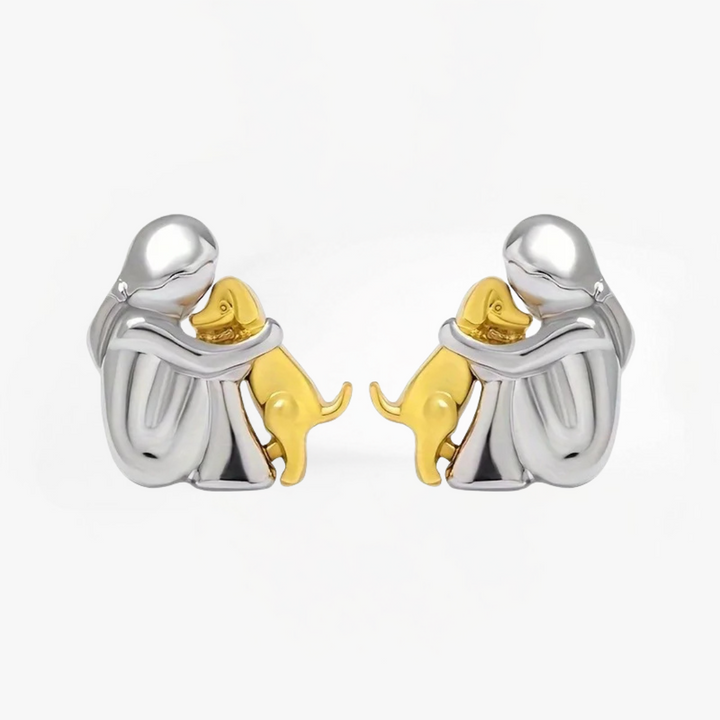 Boucles d'oreilles Chien en Câlin