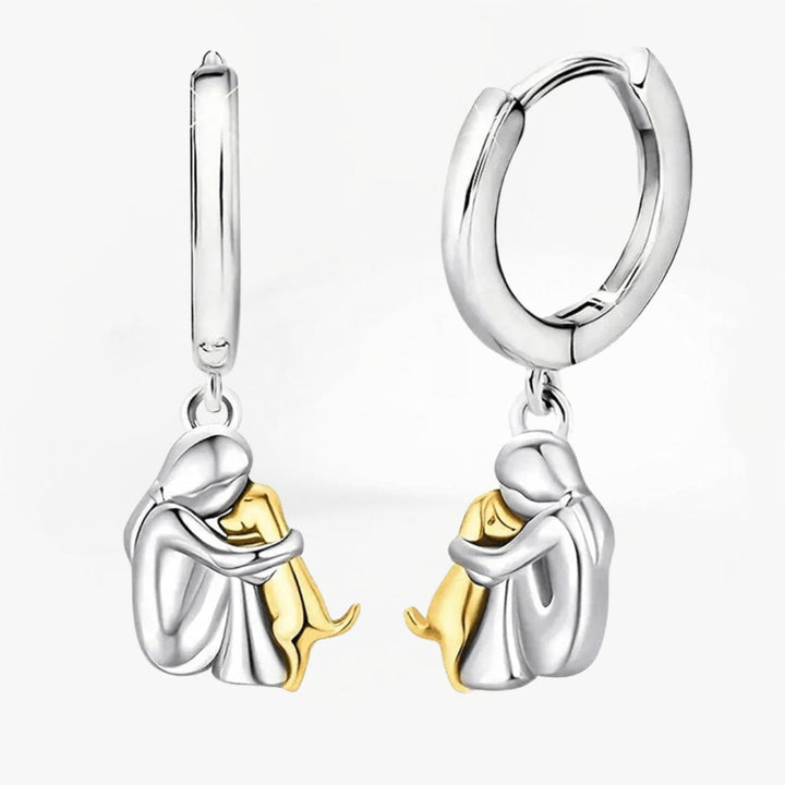 Chien Embrassé - Boucles d'oreilles (Fermeture ronde)
